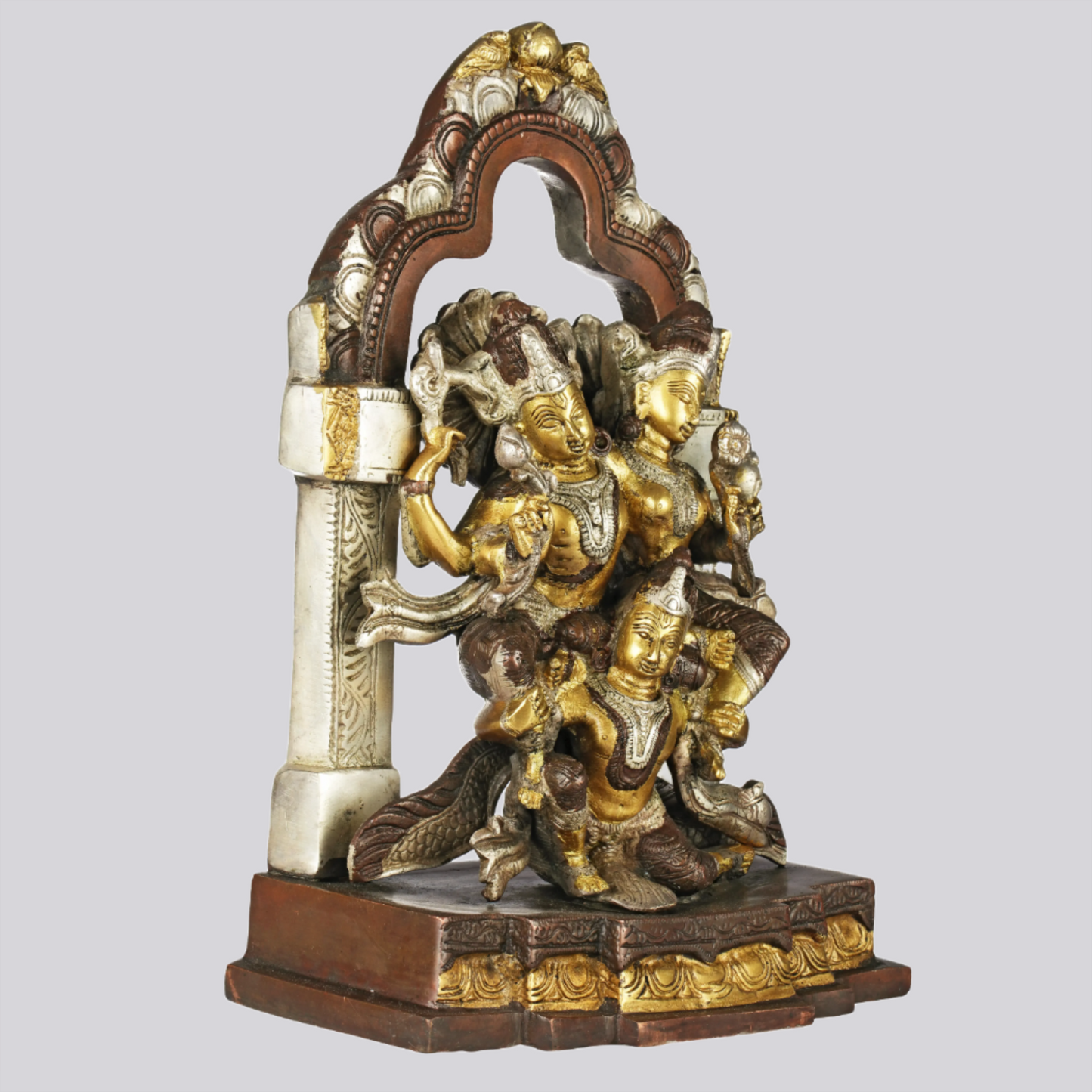 Brassaura® Brass Lakshmi Narayana on Garuda Statue | Height 12 Inches & Weight 5.24 kg