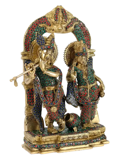 Brassaura® Brass Radha Krishna Statue | Height 14 Inches & Weight 7.70 kg