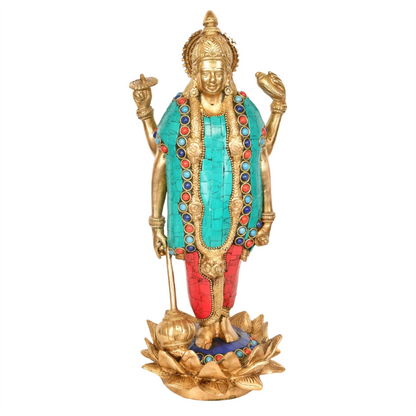 Brassaura® Brass Vishnu Statue | Height 12 Inches & Weight 3.57 kg
