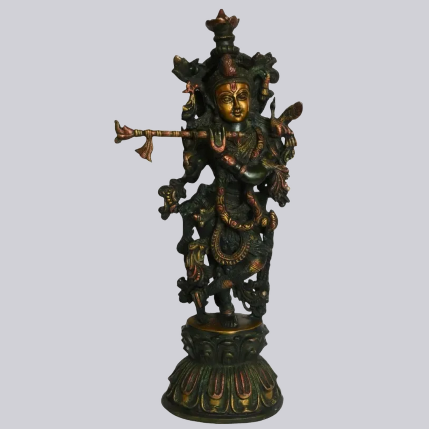 Brassaura® Brass Krishna Statue | Height 18.31 Inches & Weight 5.40 kg