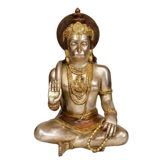 Brassaura® Lord Hanuman in Abhaya Mudra | Brass Sculpture | Height 11 Inches & Weight 4.80 kgs