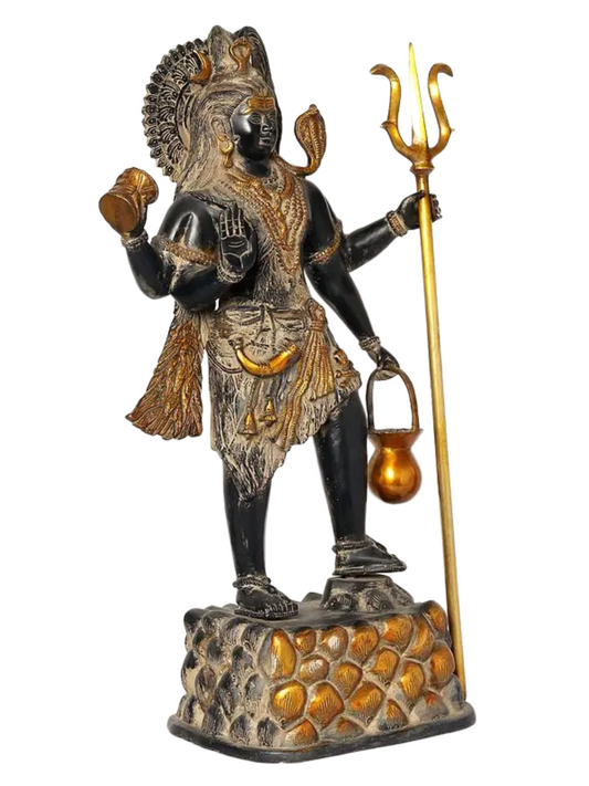 ब्रैसौरा® पीतल शिव प्रतिमा | ऊंचाई 27 इंच और वजन 21.50 किलोग्राम