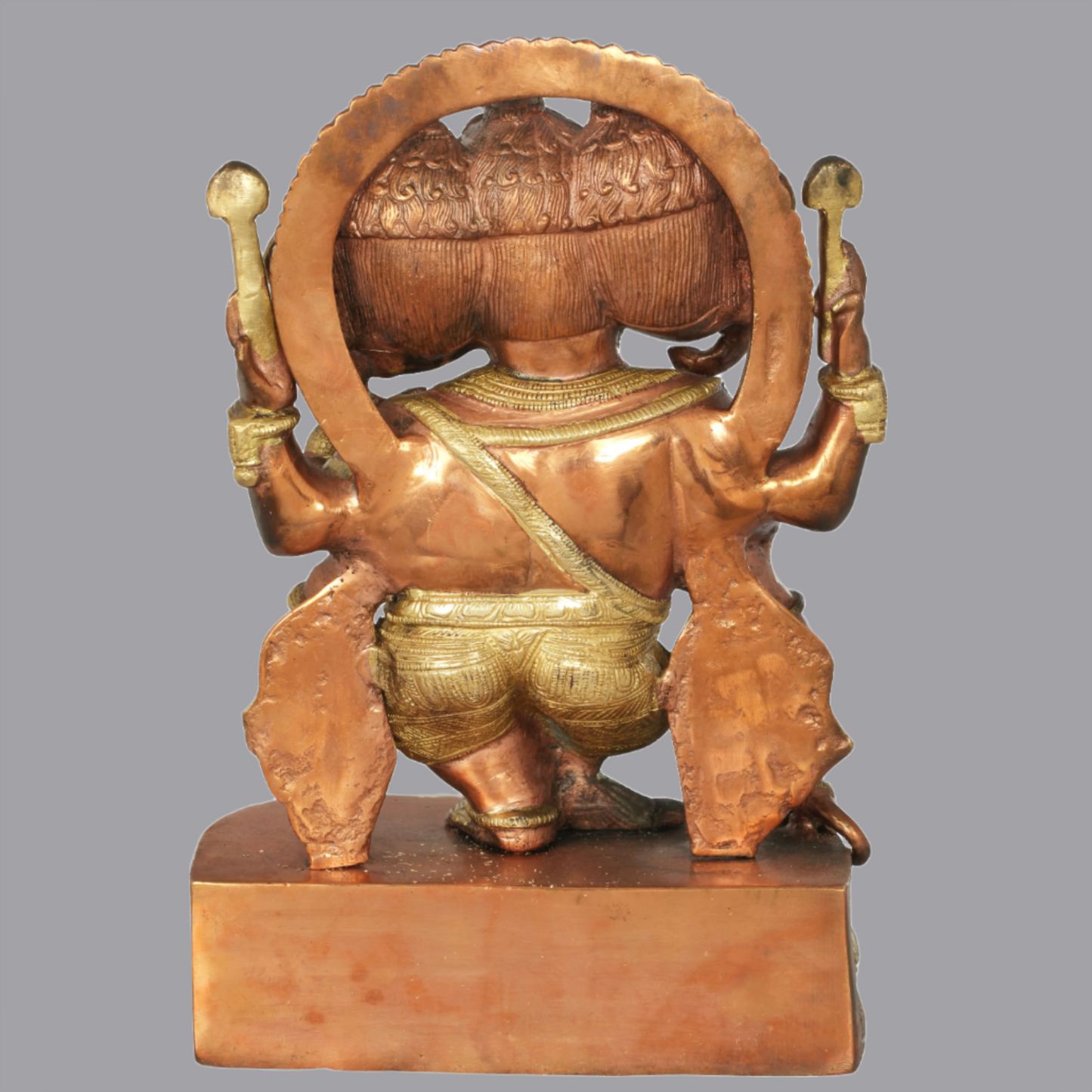 Brassaura® Trimukha Nritya Ganesha in Brass | Height 12 Inches | Weight 7 kgs