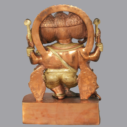 Brassaura® Trimukha Nritya Ganesha in Brass | Height 12 Inches | Weight 7 kgs