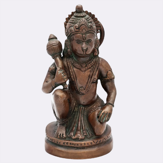 Brassaura® Lord Hanuman in Kneeling Posture | Brass Statue | Height 5 Inches & Weight 0.80 kgs