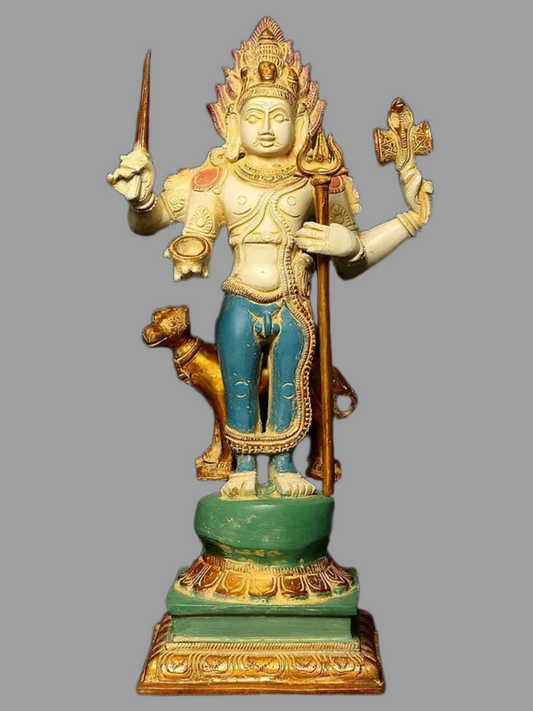 Brassaura® Brass Kaal Bhairava Statue | Height 17 Inches & Weight 8.65 kg