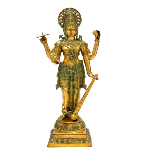 Brassaura® Brass Vishnu Statue | Height 41 Inches & Weight 32.40 kg