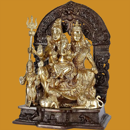 ब्रासोरा™ पीतल शिव परिवार प्रतिमा | ऊंचाई 12 इंच और वज़न 6.80 किग्रा