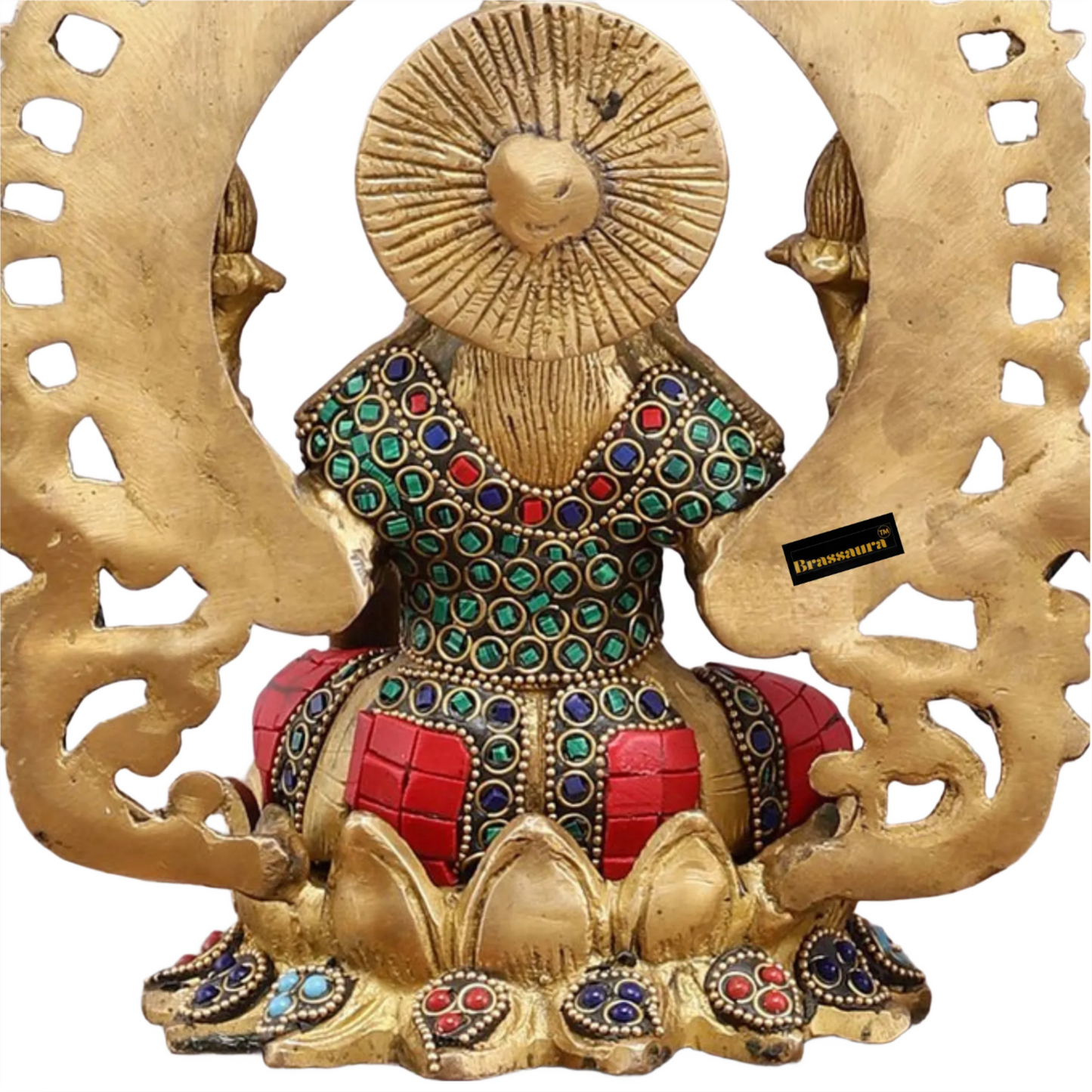 Brass Gem Stone Work Lakshmi Ganesh Height 9.5 Inches & Weight 6.8 Kgs