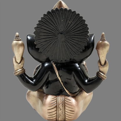 Brassaura™ Black & Antique Finish Lord Ganesha Idol | Height 9 Inches & Weight 3.94 kgs