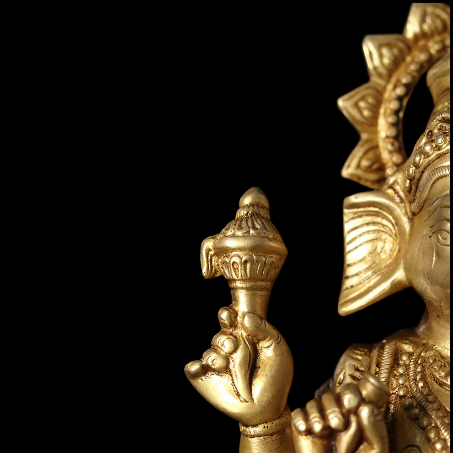 Brassaura™ Brass Ganesha Sculpture | Height 9 Inches & Weight 3.40 kgs