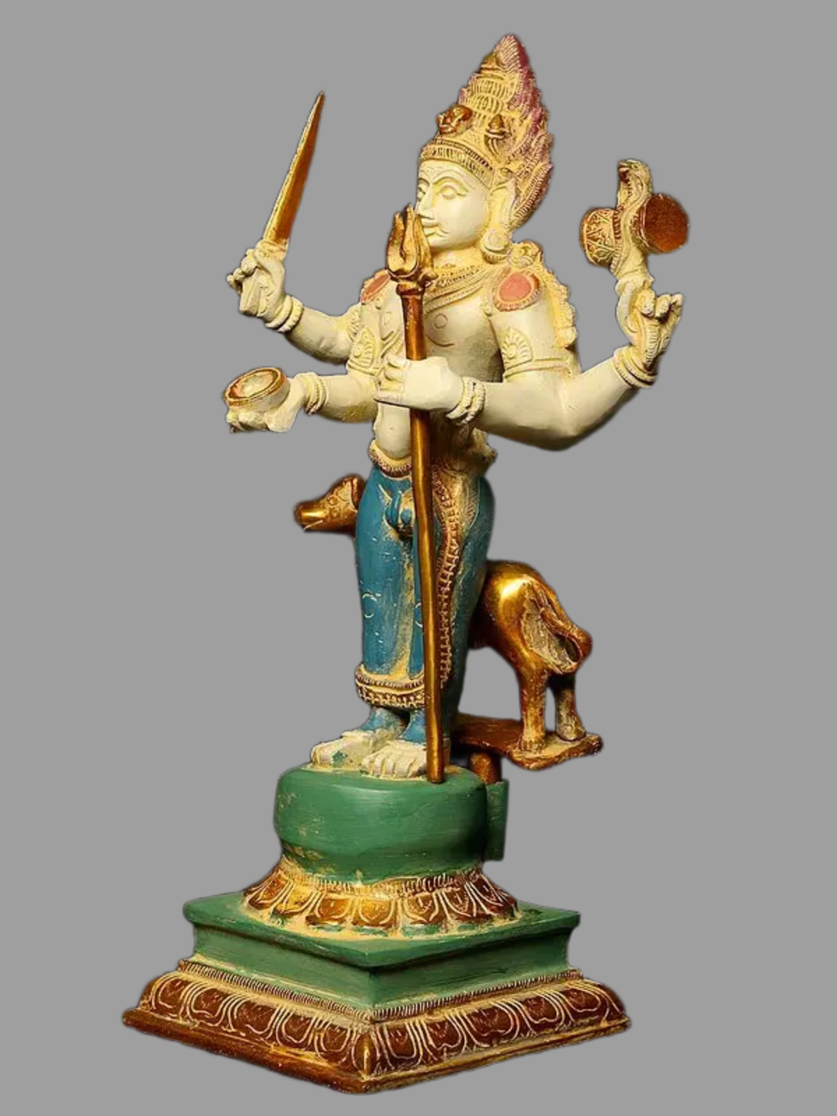 Brassaura® Brass Kaal Bhairava Statue | Height 17 Inches & Weight 8.65 kg