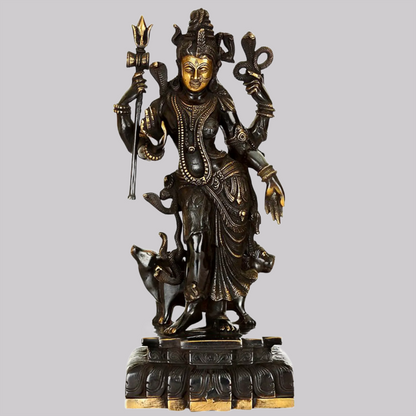 Brassaura® Brass Ardhanarishvara Statue| Height 17.52 Inches & Weight 8.90 kg