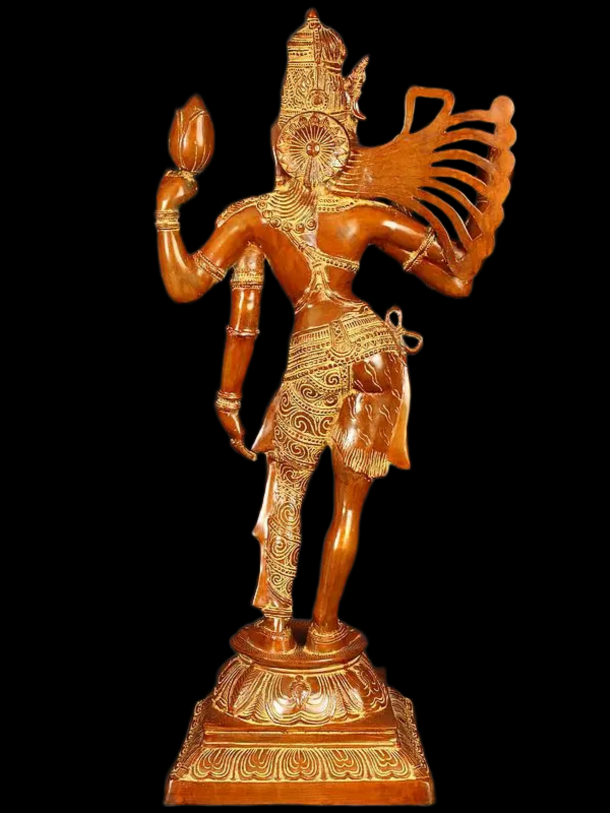 Brassaura® Brass Ardhanarishwara Statue | Height 38.5 Inches & Weight 26.28 kg