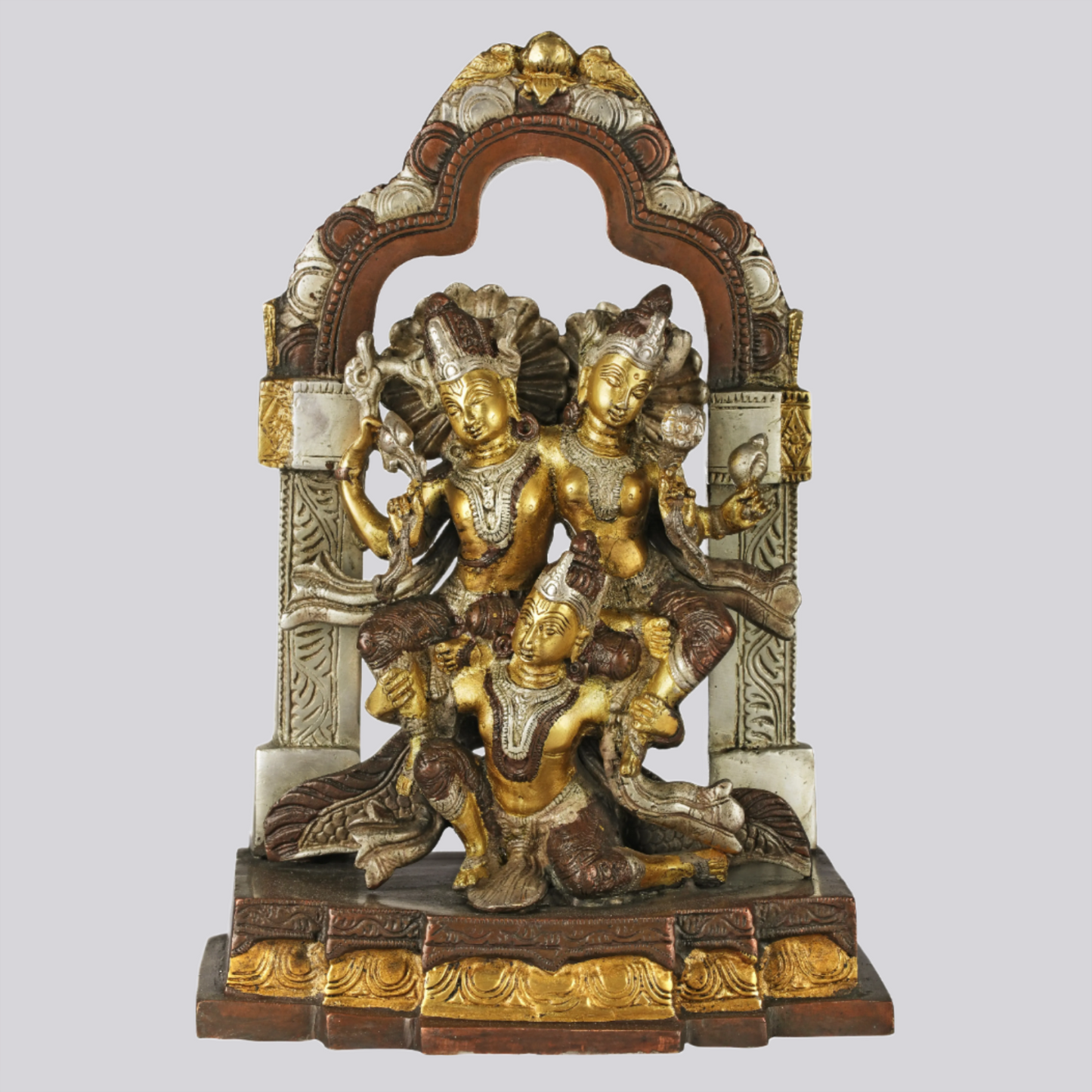 Brassaura® Brass Lakshmi Narayana on Garuda Statue | Height 12 Inches & Weight 5.24 kg