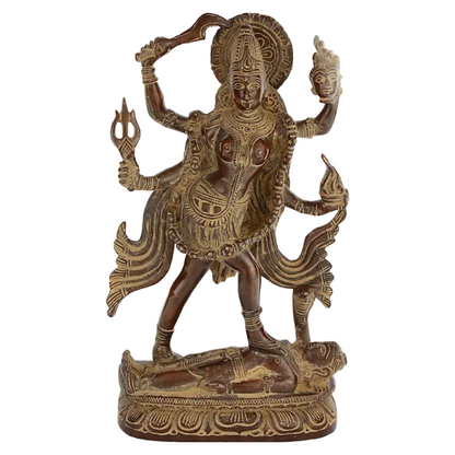 Brassaura® Brass Kali Maa Statue | Height 9.45 Inches & Weight 3.15 kg