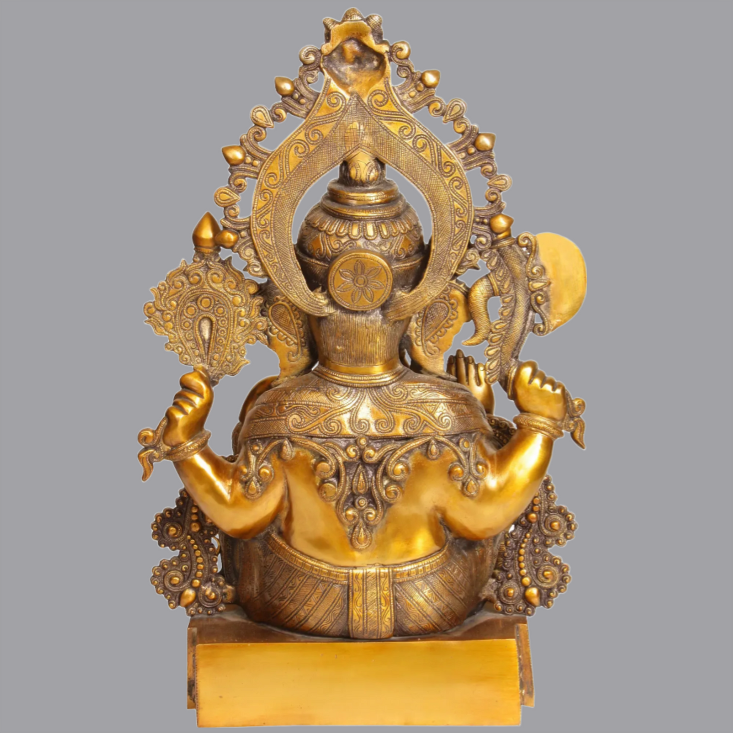 Brassaura® Heavily Ornamented Lord Ganesha Brass Statue | Height 23 Inches & Weight 27.20 kgs