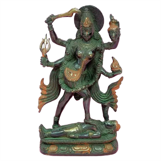 Brassaura® Brass Kali Maa Statue | Height 9.45 Inches & Weight 3.15 kg