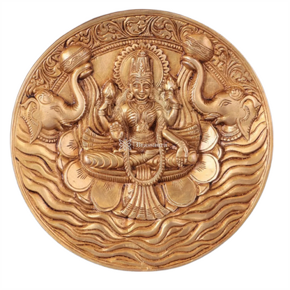 Brass Laxmi Wall Hanging for Home and Decor Home Height 7.5 Inches & Weight 1.2 Kgs