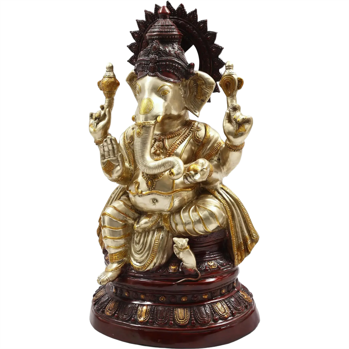 Brassaura™ Brass Ganesha Statue | Height 35 Inches & Weight 48.80 kgs