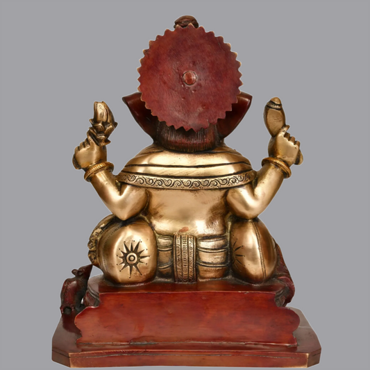 Brassaura® Lord Ganesha in Ashirwad Mudra | Height 11.2 Inches & Weight 8.37 kgs