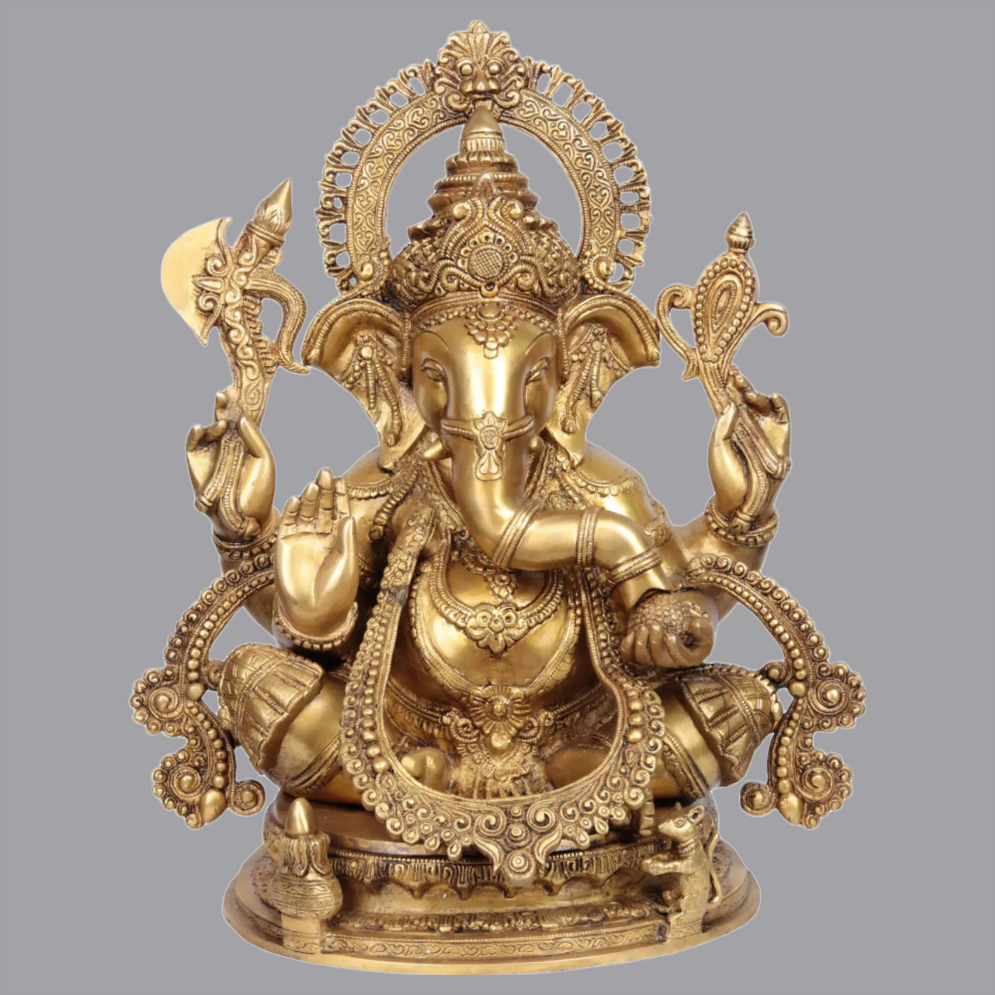 Brassaura™ 19" Ashirwad Ganesha in Brass | Height 19 Inches | Weight 23.30 kgs