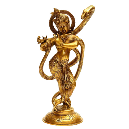 Brassaura® Brass Krishna Statue | Height 15 Inches & Weight 5.20 kg