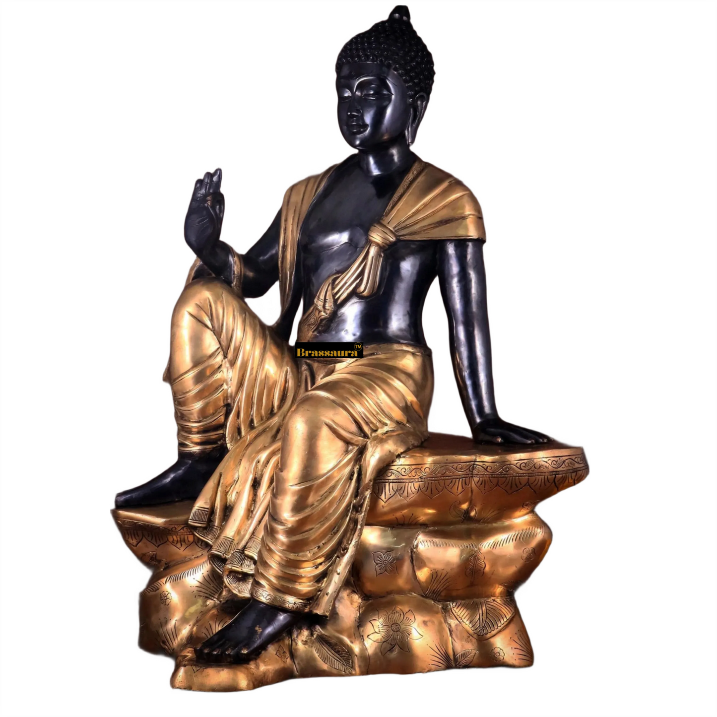 Brass Blessing Buddha For Home Decor Weight 45 kg & Height 30 Inch