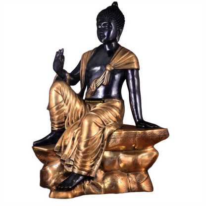 Brass Blessing Buddha For Home Decor Weight 45 kg & Height 30 Inch