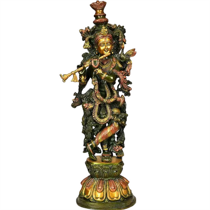 Brassaura® Brass Krishna Statue | Height 24 Inches & Weight 11.40 kgs