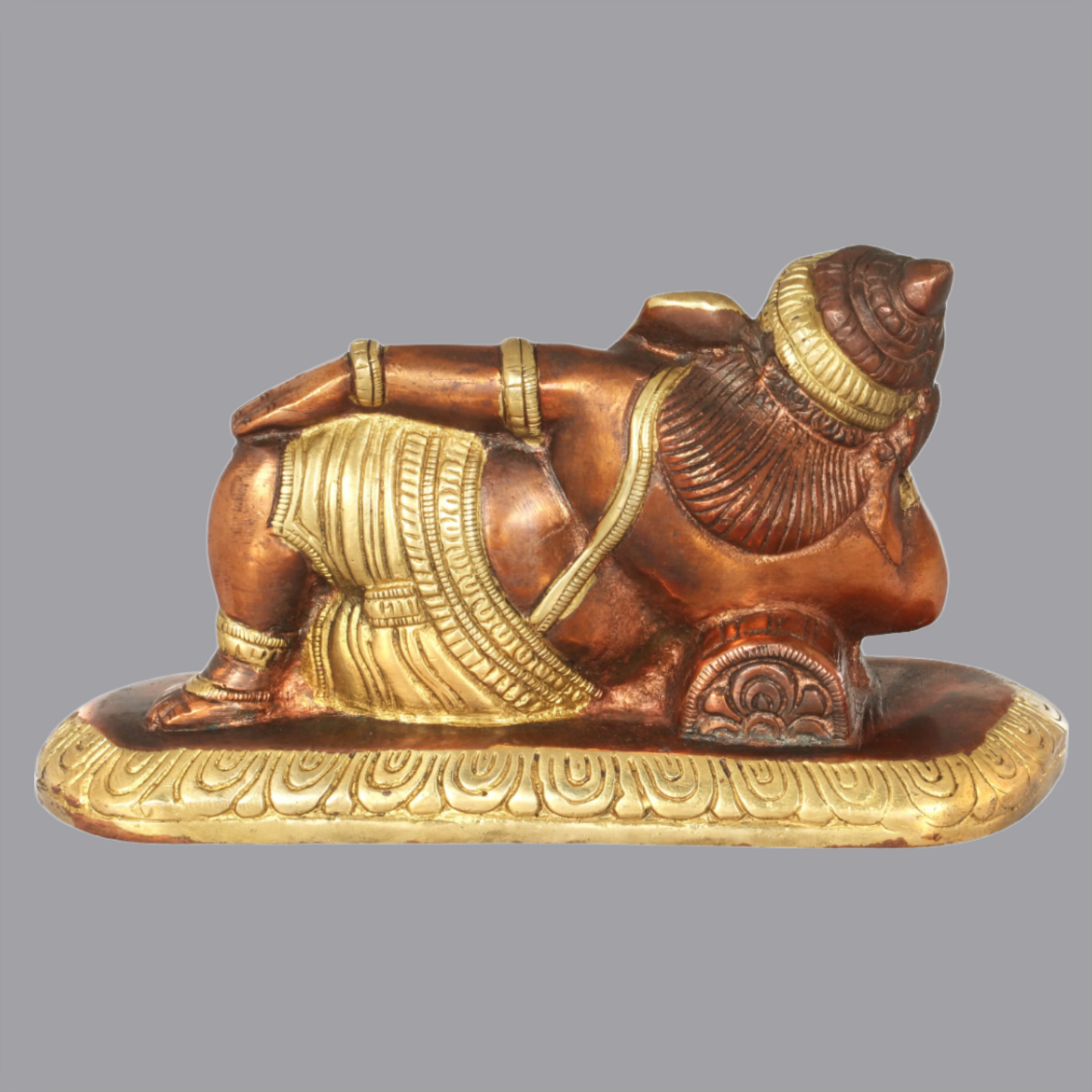 Brassaura® Relaxing Ganesha Reclining Statue in Brass | Height 4 Inches | Weight 1.40 kgs