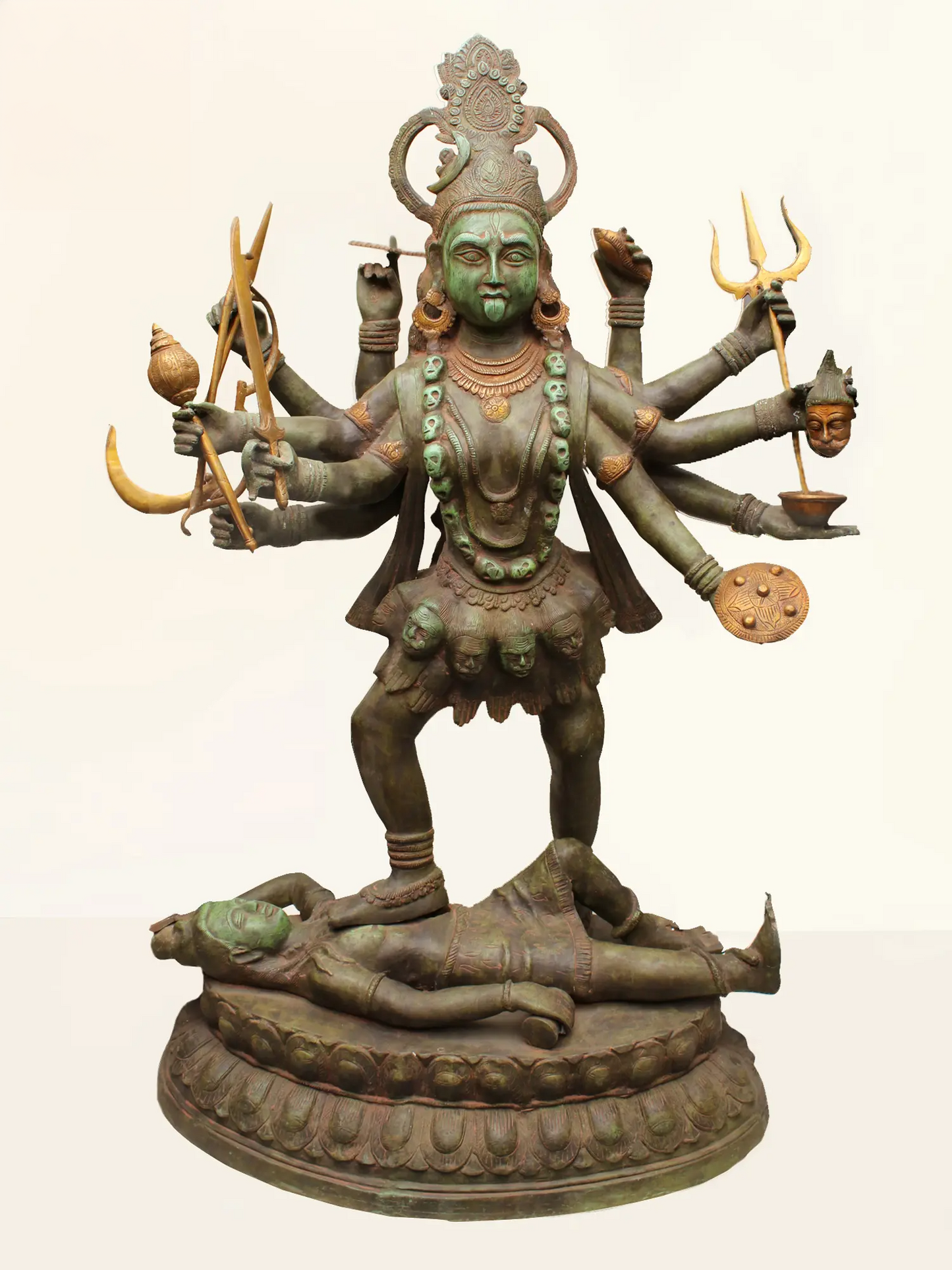 Brassaura® Brass Goddess Kali Statue | Height 43.5 Inches & Weight 63.60 kg