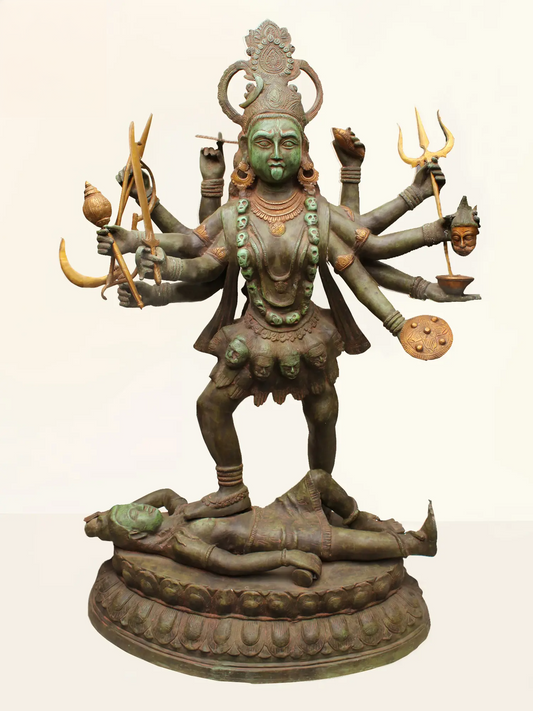 Brassaura® Brass Goddess Kali Statue | Height 43.5 Inches & Weight 63.60 kg