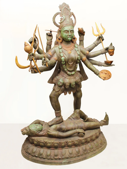 Brassaura® Brass Goddess Kali Statue | Height 43.5 Inches & Weight 63.60 kg