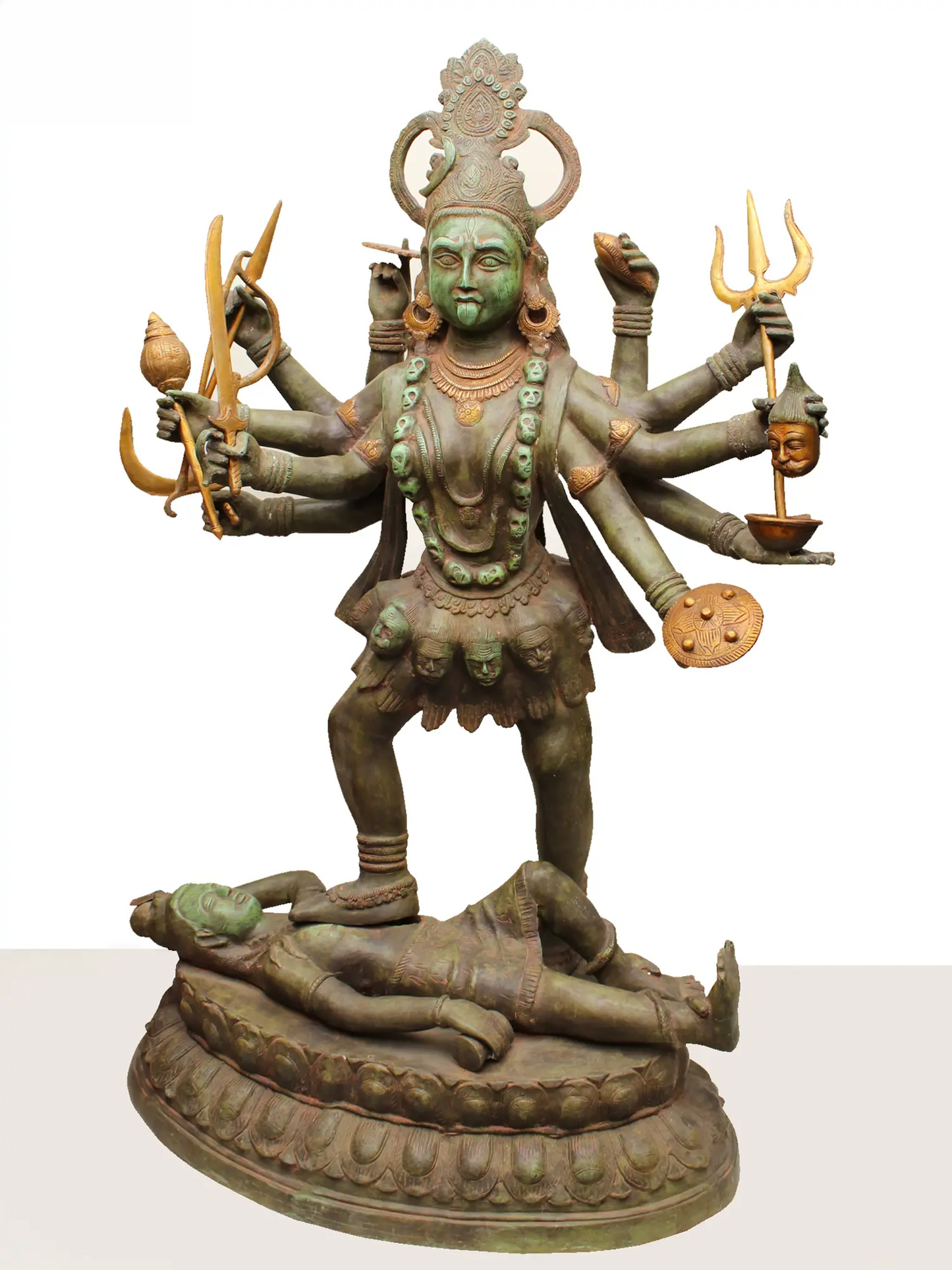 Brassaura® Brass Goddess Kali Statue | Height 43.5 Inches & Weight 63.60 kg