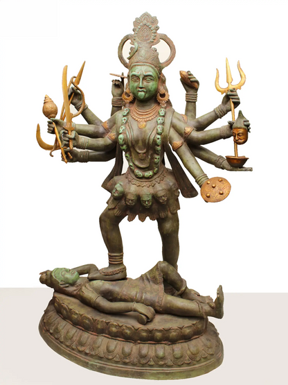 Brassaura® Brass Goddess Kali Statue | Height 43.5 Inches & Weight 63.60 kg