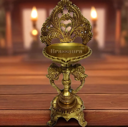 Brassaura™ Brass Decorative Piece – Height 9 Inches, Width 3 Inches, Depth 3.5 Inches & Weight 1.2 Kgs