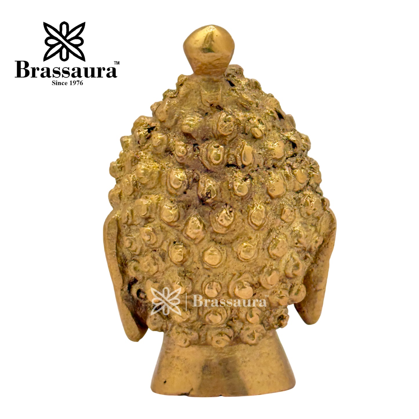 Brass Buddha Head Idol for Home and Decor Weight .3 Kg Height 8 cm