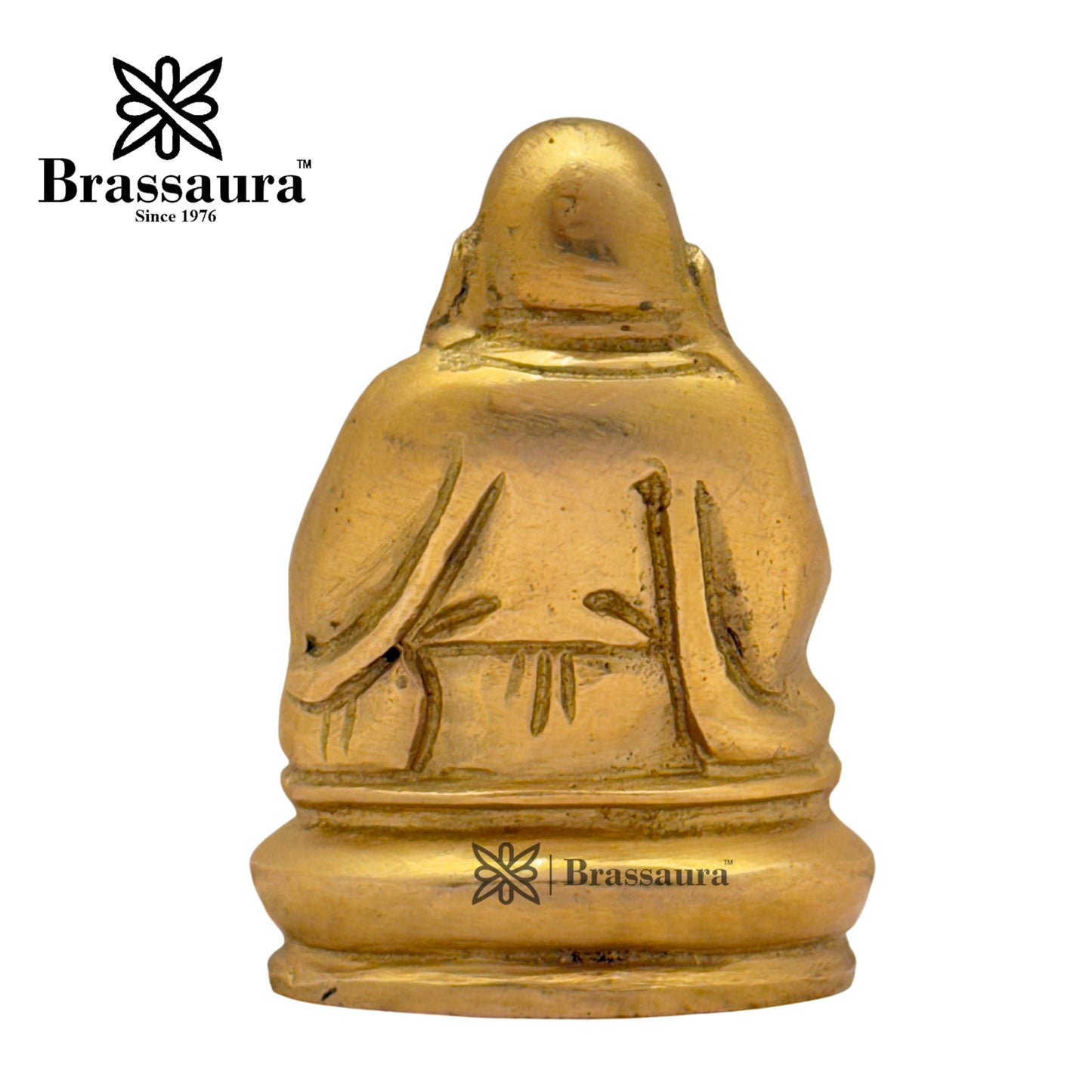 Brass Laughing Buddha Idol for Home and Decor Weight .45 Kg Height 9 cm