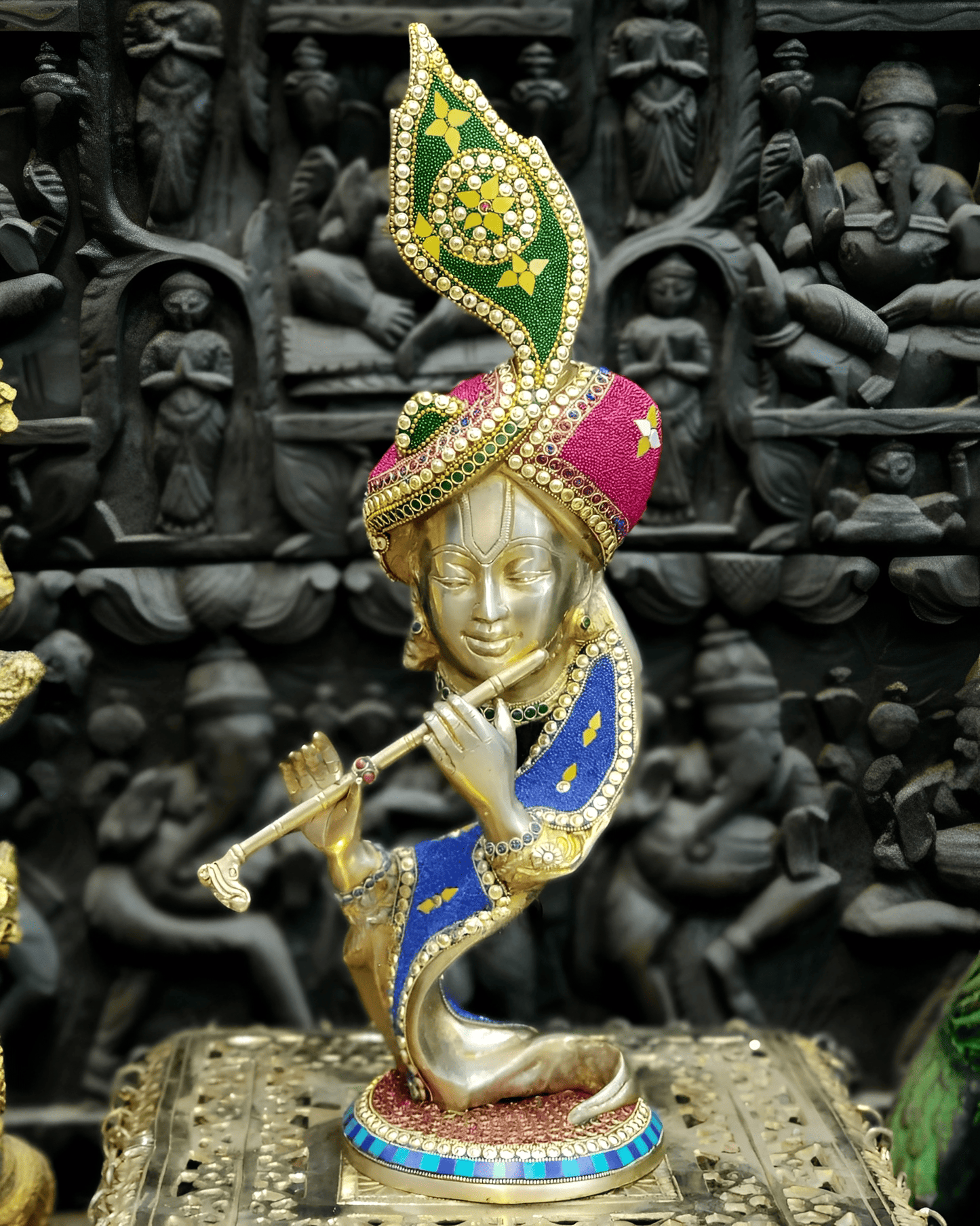 Brassaura™ Aatma Krishna Brass Idol | Height 20 Inches & Weight 9 Kgs