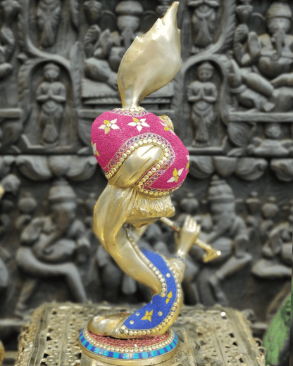 Brassaura™ Aatma Krishna Brass Idol | Height 20 Inches & Weight 9 Kgs