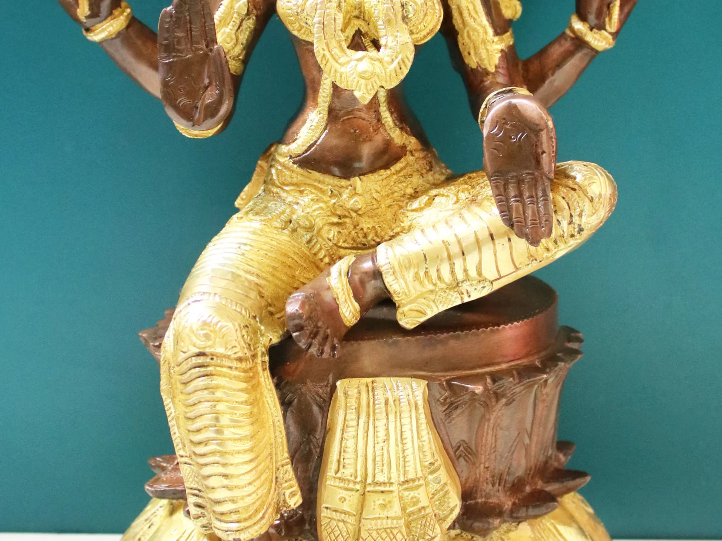 Brassaura® Brass Goddess Lakshmi Statue | Height 14 Inches & Weight 7.70 kg