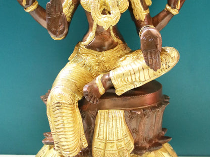 Brassaura® Brass Goddess Lakshmi Statue | Height 14 Inches & Weight 7.70 kg