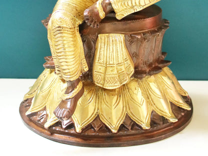 Brassaura® Brass Goddess Lakshmi Statue | Height 14 Inches & Weight 7.70 kg