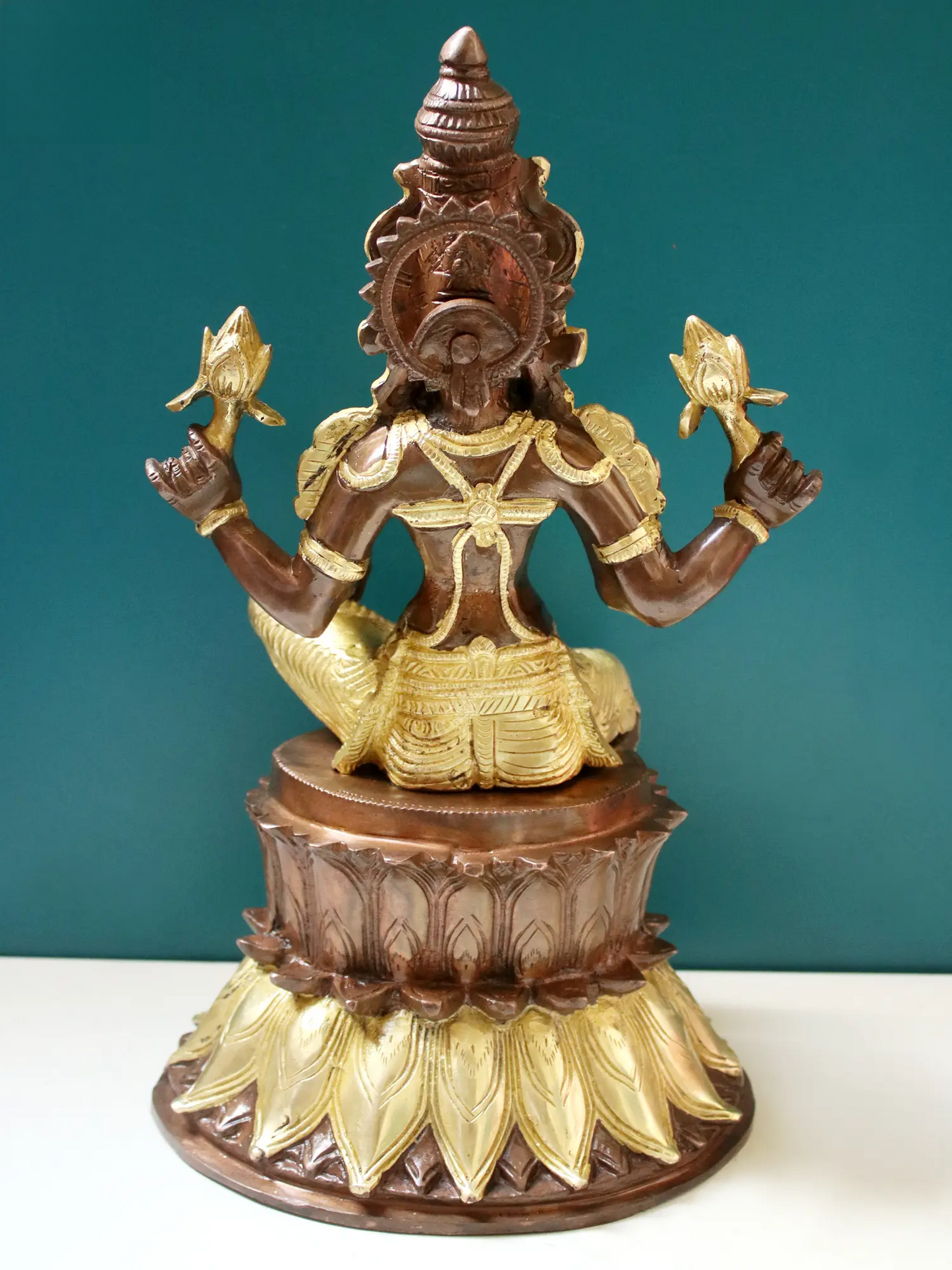 Brassaura® Brass Goddess Lakshmi Statue | Height 14 Inches & Weight 7.70 kg