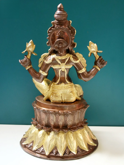 Brassaura® Brass Goddess Lakshmi Statue | Height 14 Inches & Weight 7.70 kg