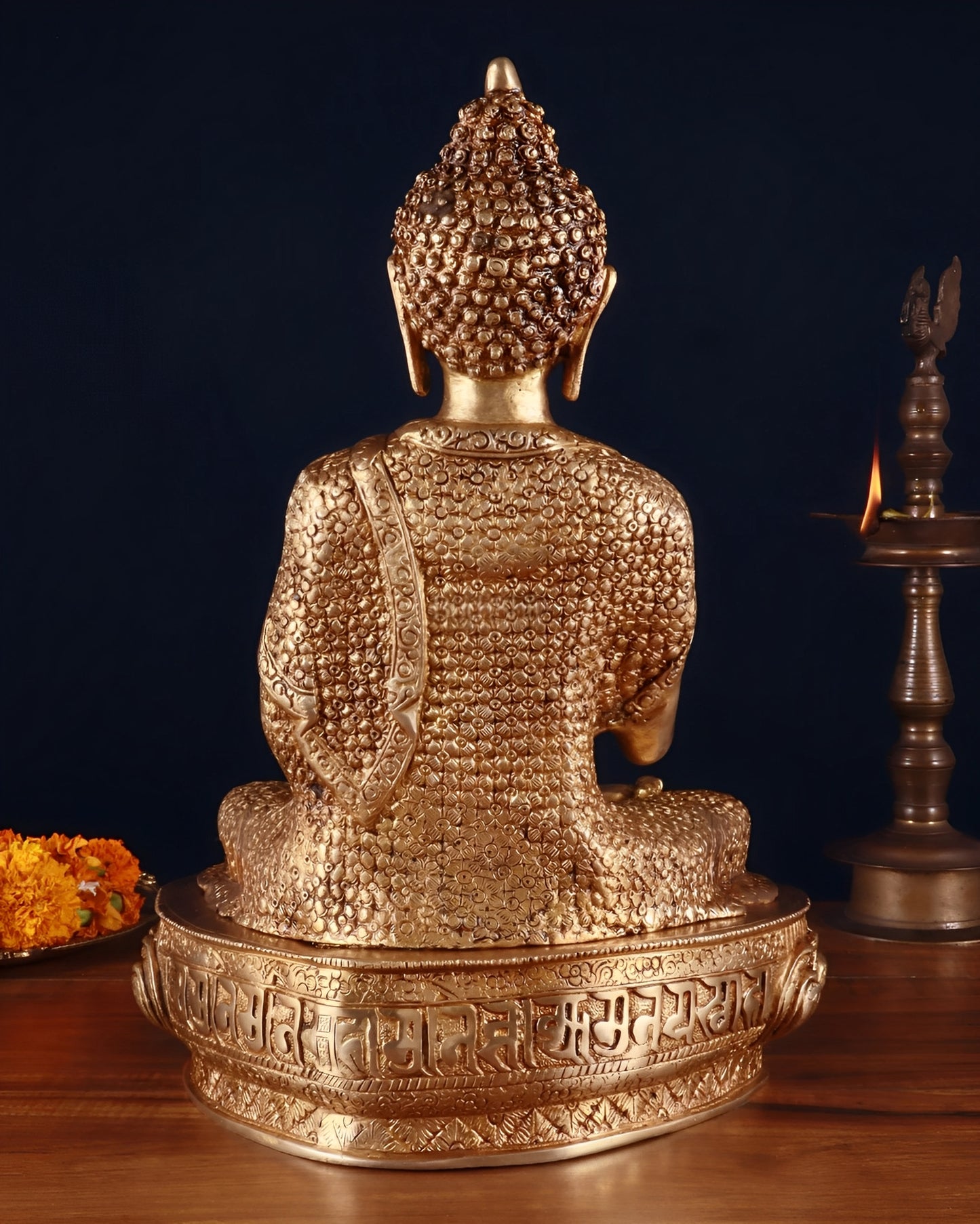 Brass Blessing Buddha Tree Statue Weight 8 kg & Height 16 Inch
