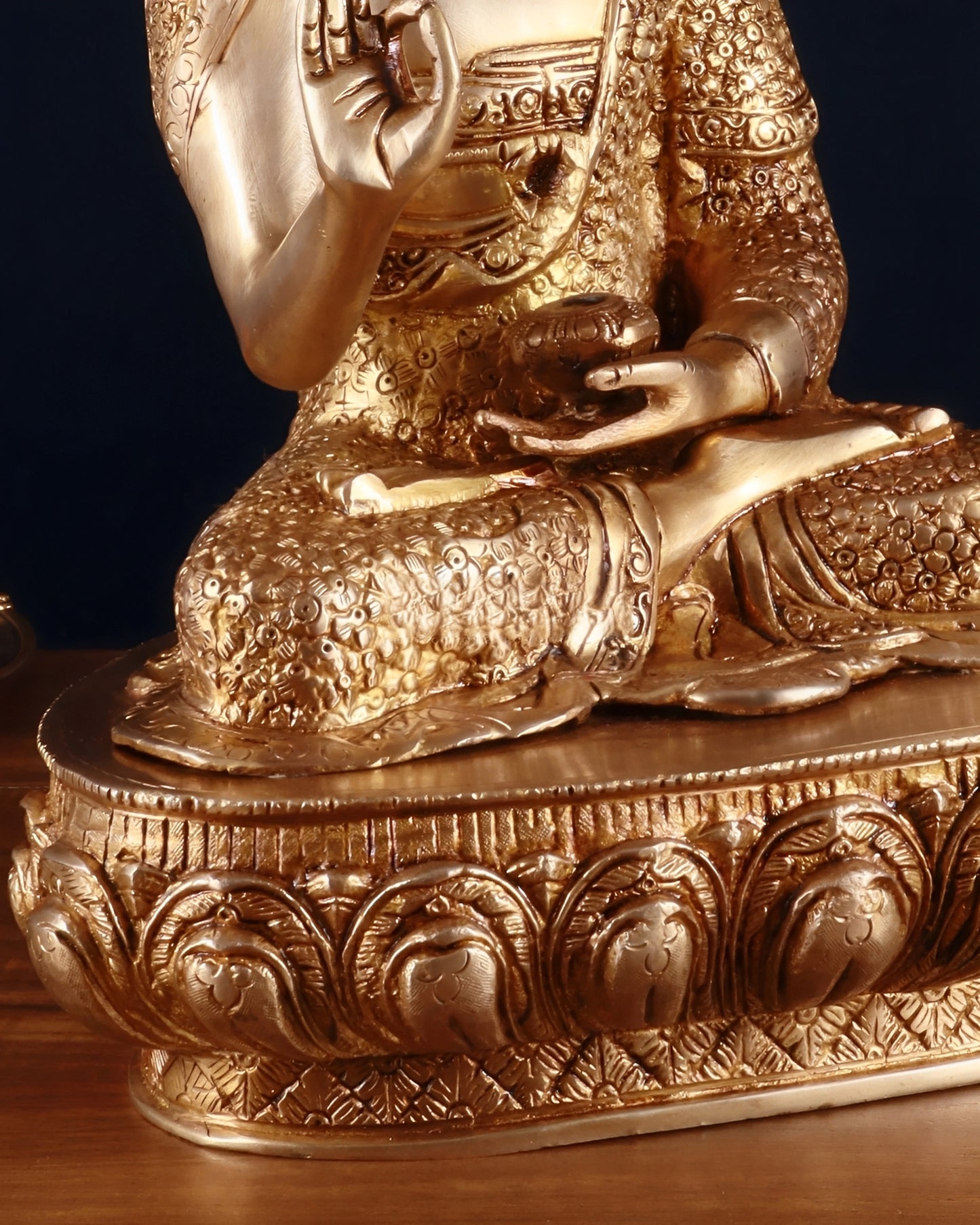 Brass Blessing Buddha Tree Statue Weight 8 kg & Height 16 Inch