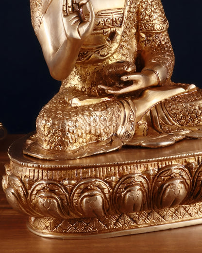 Brass Blessing Buddha Tree Statue Weight 8 kg & Height 16 Inch