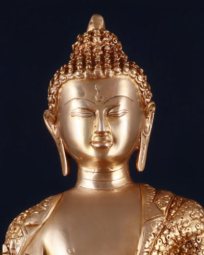 Brass Blessing Buddha Tree Statue Weight 8 kg & Height 16 Inch